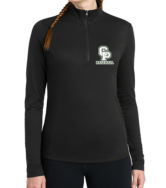 CARLE PLACE BASEBALL Embroidered ladies 1/4 ZIP