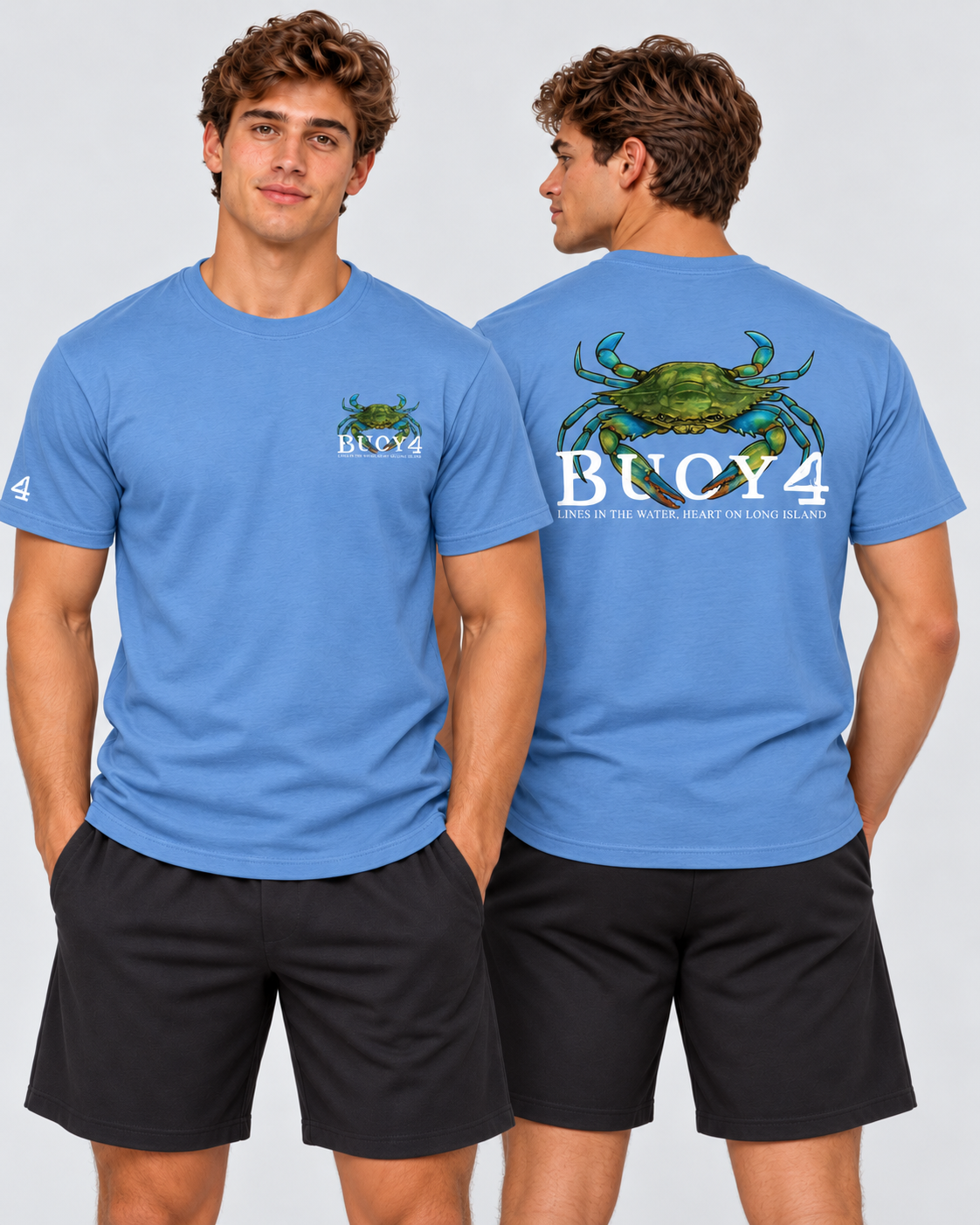Buoy4 Blue Claw Crab Short Sleeve Graphic Tee