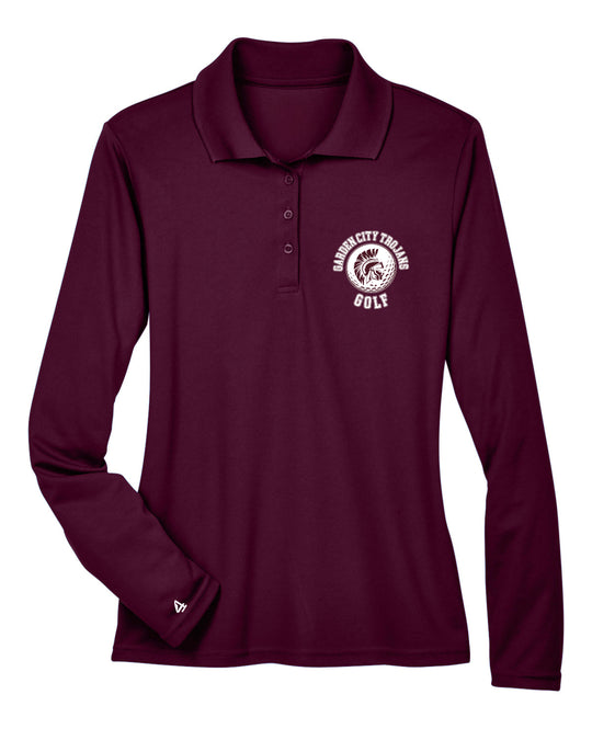 Garden City Golf Women's Embroidered Performance Long-Sleeve Piqué Polo