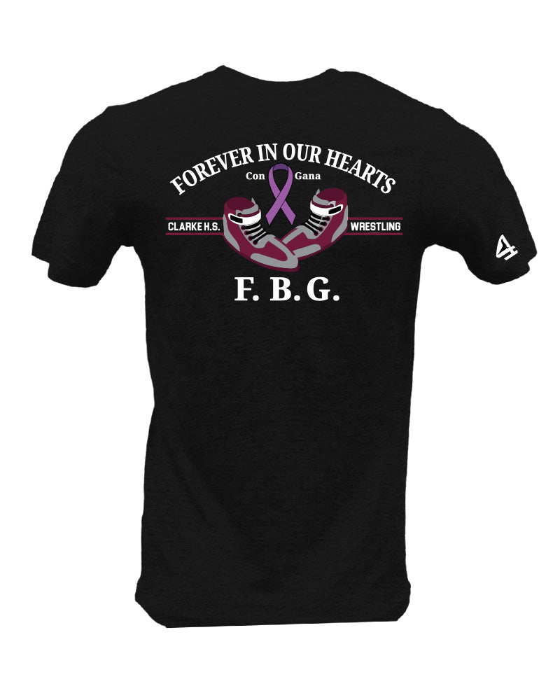 Clarke Wrestling Black Short Sleeve Tee