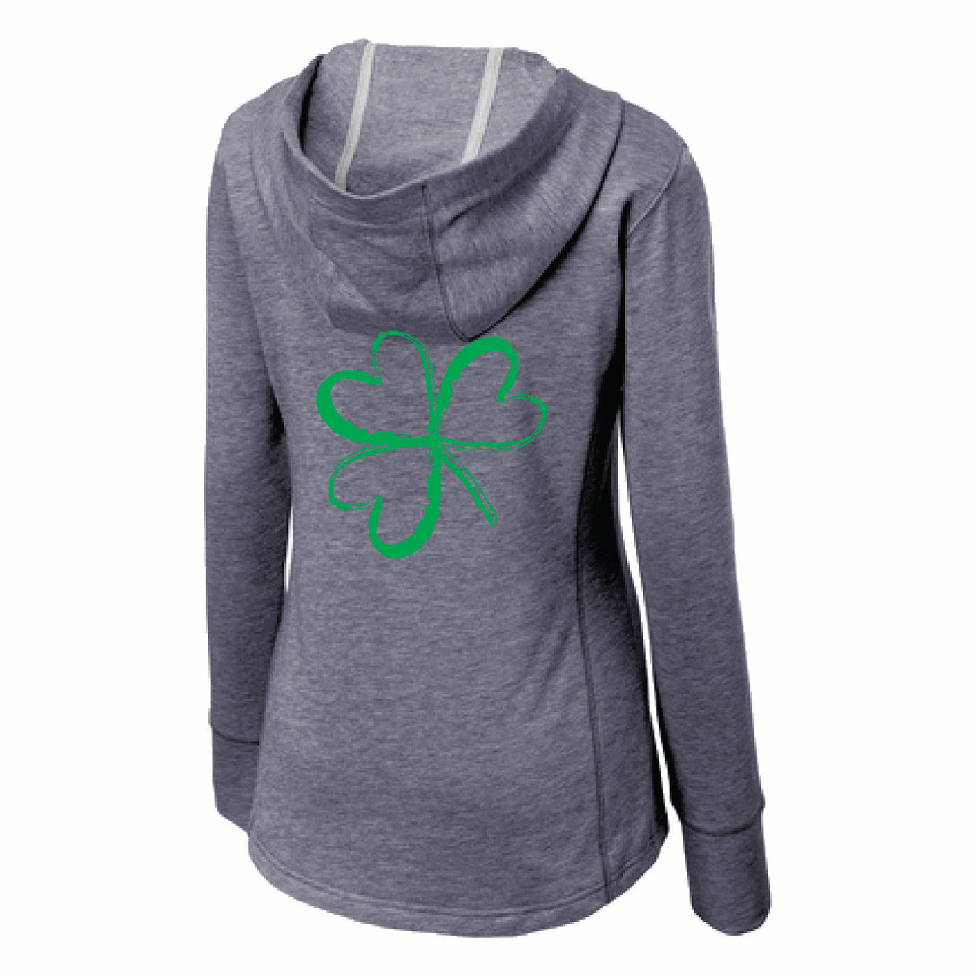 WHIMSICAL SHAMROCK WOMEN'S TRIBLEND HOODIE (Front & Back)