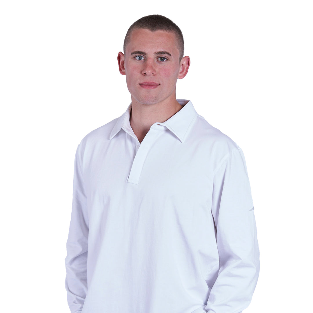 Adult Button Cuff Long Sleeve Polo