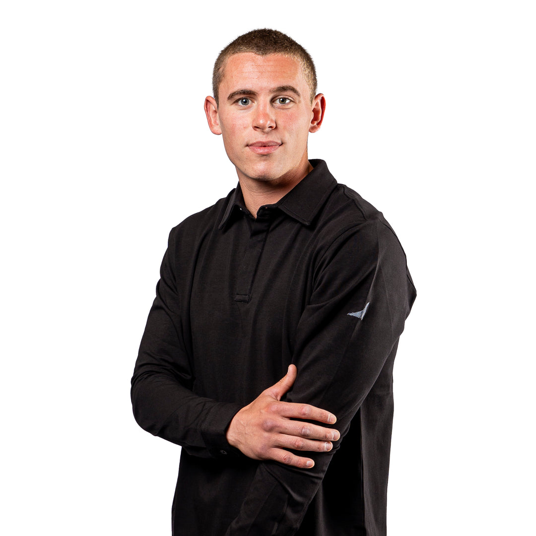 Adult Button Cuff Long Sleeve Polo
