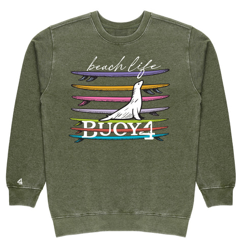 Buoy4 Beach Life Vintage Crewneck