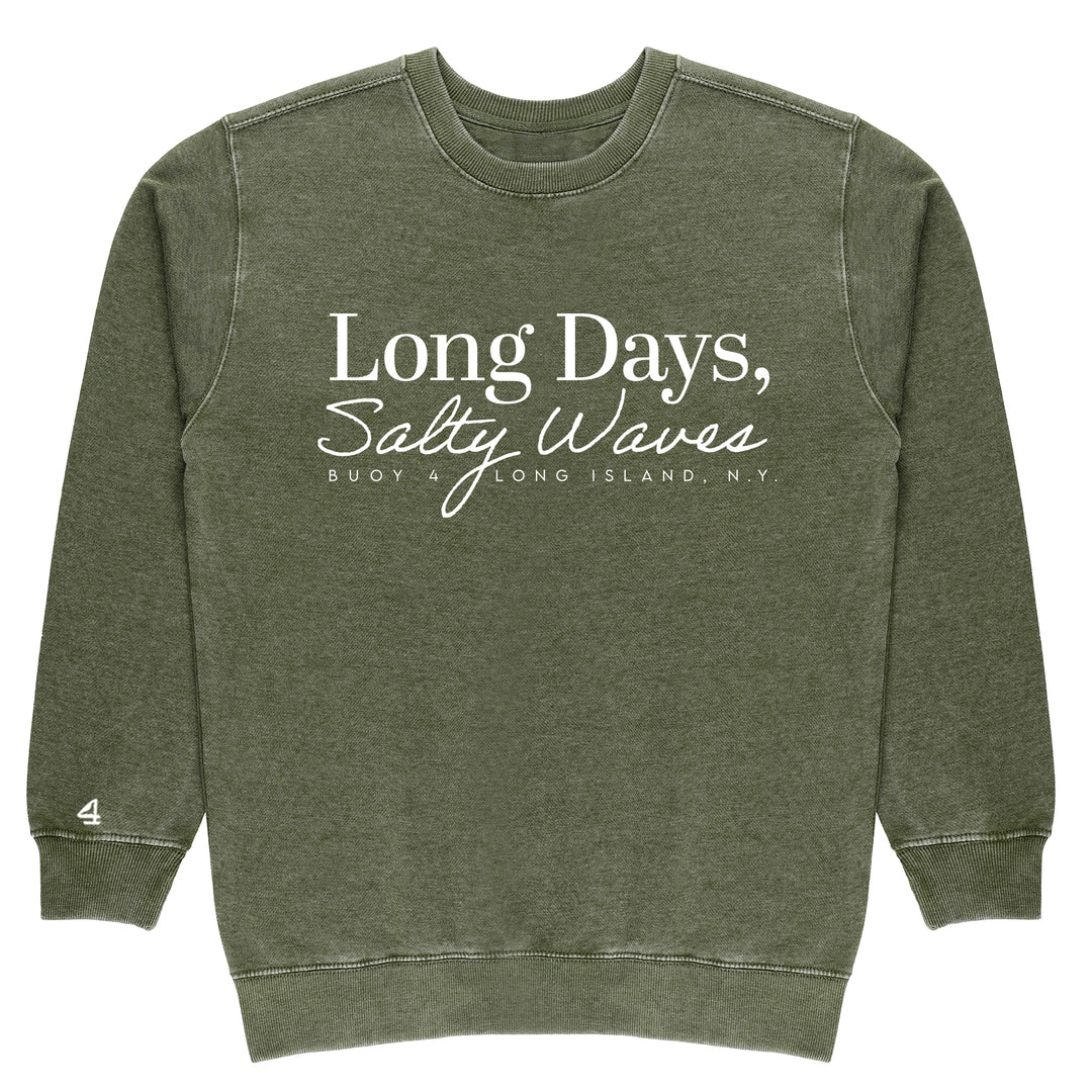 Buoy 4 Long Days Salty Waves  Vintage Crewneck