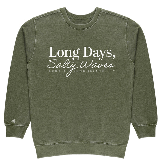 Buoy 4 Long Days Salty Waves  Vintage Crewneck