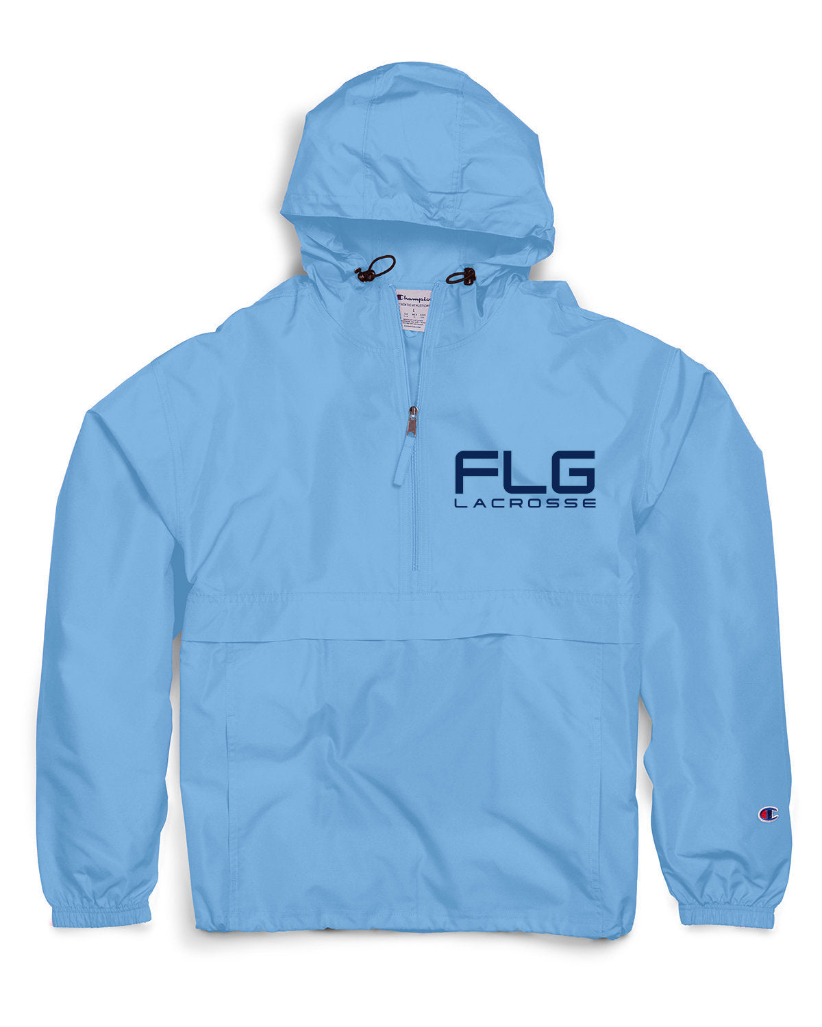 FLG Lacrosse Embroidered Champion® Adult Packable Anorak Quarter-Zip Windbreaker