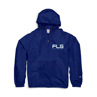 FLG Lacrosse Embroidered Champion® Adult Packable Anorak Quarter-Zip Windbreaker