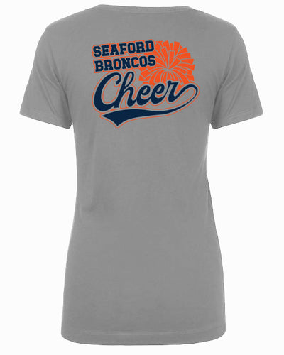 Seaford Broncos Cheer Ladies V-neck tshirts