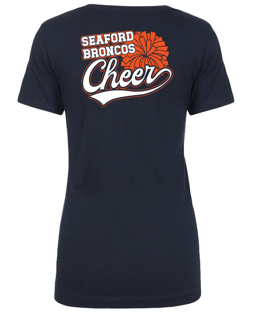 Seaford Broncos Cheer Ladies V-neck tshirts