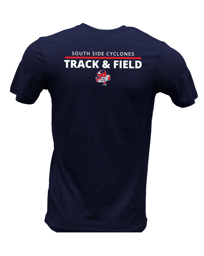 CYCLONES TRACK & FIELD Short Sleeve Navy Cotton Tee