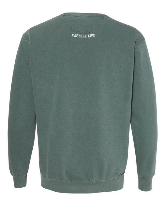 Capture Life Crewneck Sweatshirt Front  Puff Embroidery / Back Printed