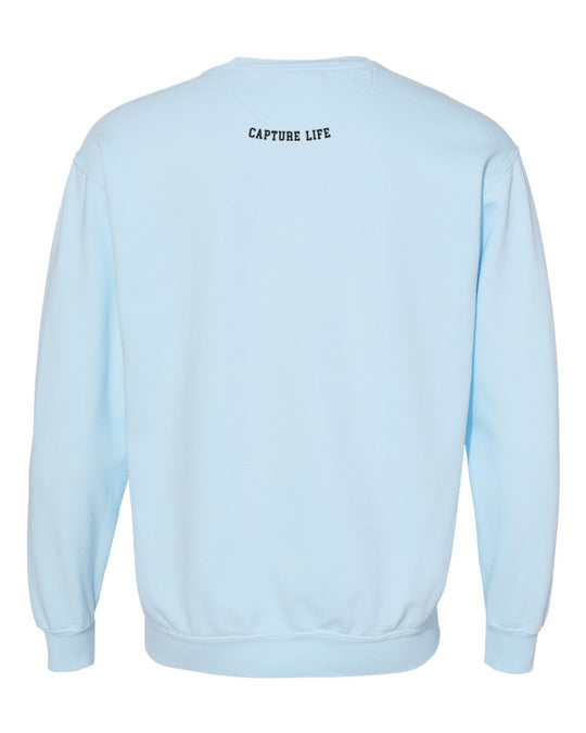 Capture Life Crewneck Sweatshirt Front  Puff Embroidery / Back Printed