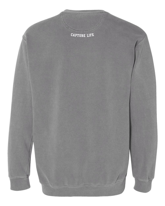 Capture Life Crewneck Sweatshirt Front  Puff Embroidery / Back Printed