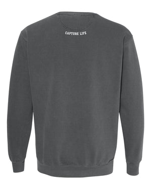 Capture Life Crewneck Sweatshirt Front  Puff Embroidery / Back Printed