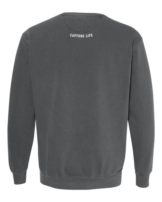 Capture Life Crewneck Sweatshirt Front  Puff Embroidery / Back Printed