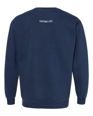 Capture Life Crewneck Sweatshirt Front  Puff Embroidery / Back Printed
