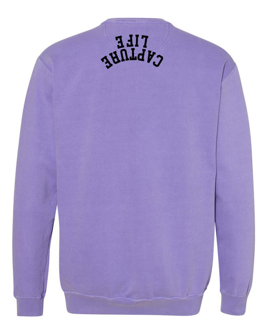 Capture Life Crewneck Sweatshirt Front  Puff Embroidery / Back Printed