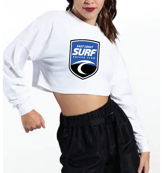 East Coast Surf Soccer Club Girl Long Sleeve Mid-Crop t-shirt