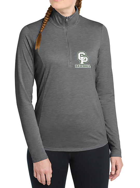 CARLE PLACE BASEBALL Embroidered ladies 1/4 ZIP