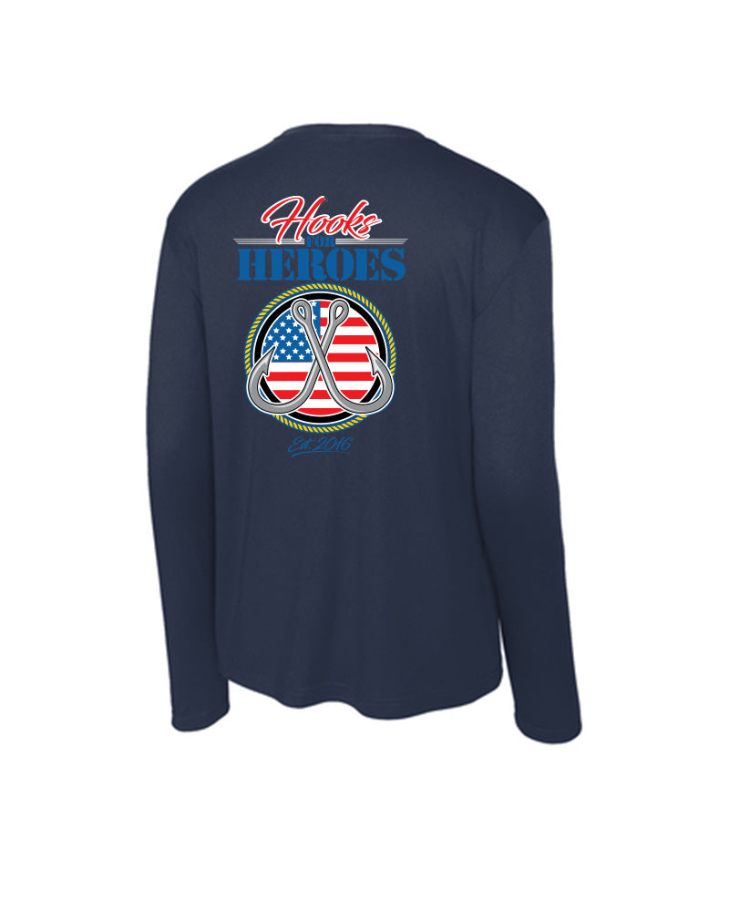 Hooks for Heroes Dri-fit Poly Long Sleeve Heroes Tee