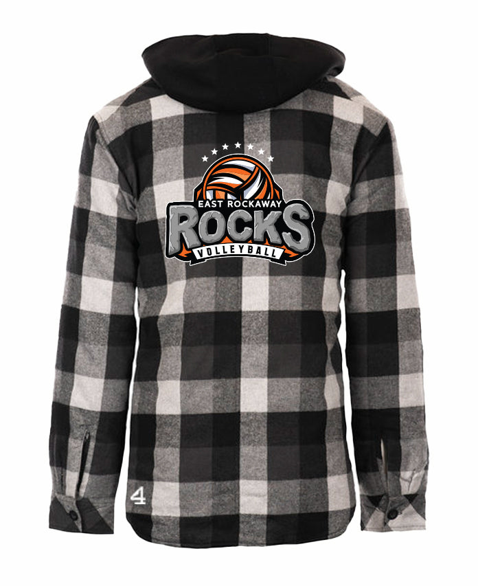 East Rockaway Volleyball Hooded Flannel Jacket