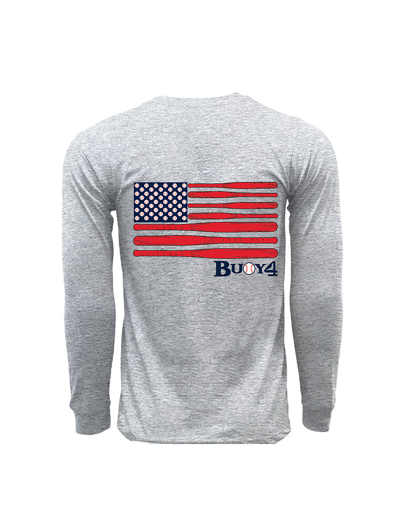 Buoy 4 Baseball Flag Long Sleeve Tee