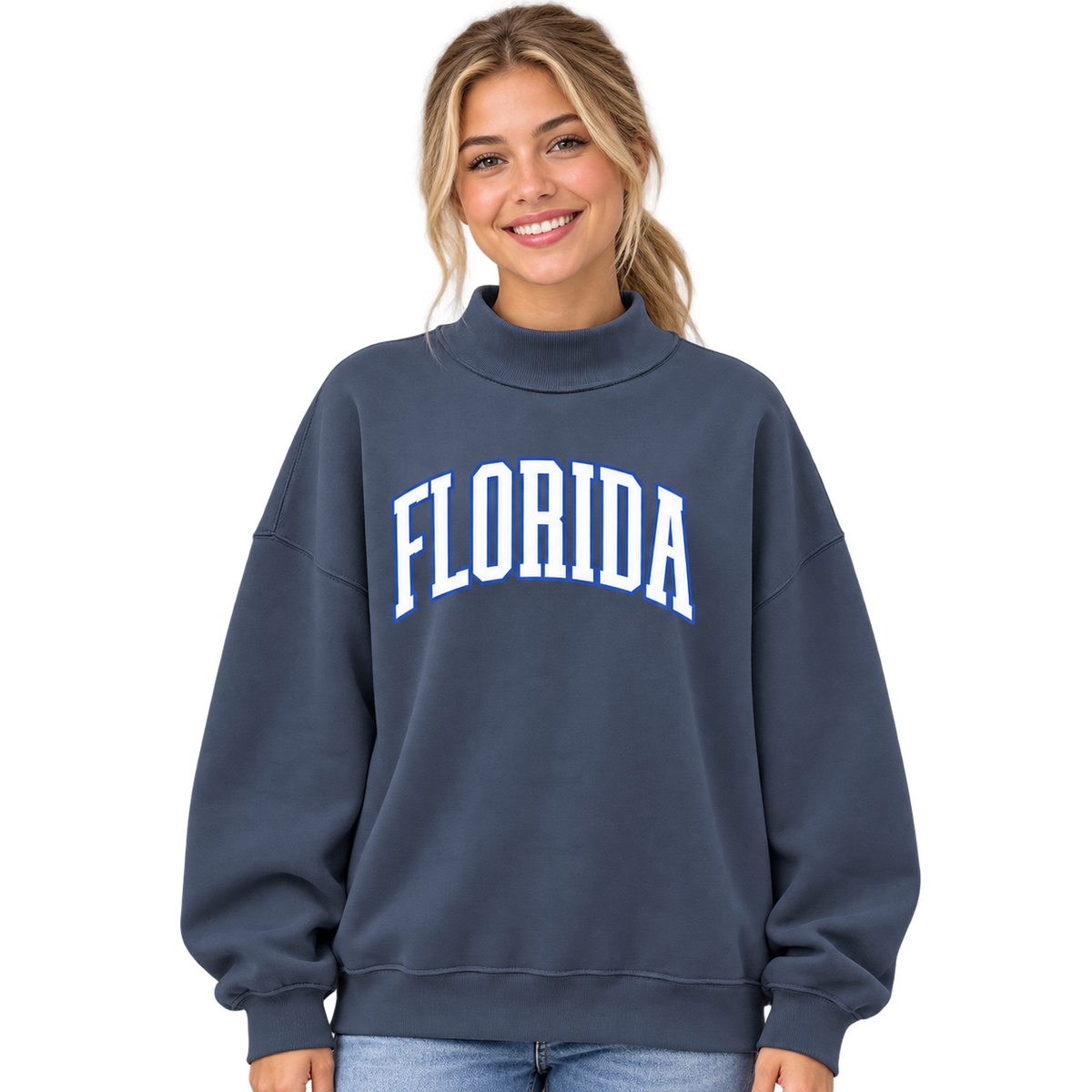 The Buoy4 College Collection Navy and Grey Mockneck