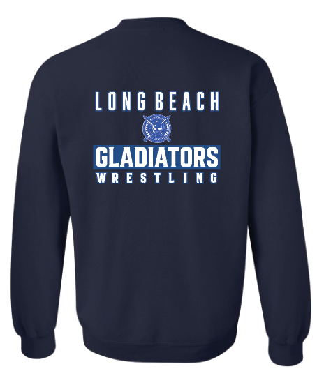 LB Gladiators Wrestling Breast Cancer Awareness Youth and Adult Crewneck