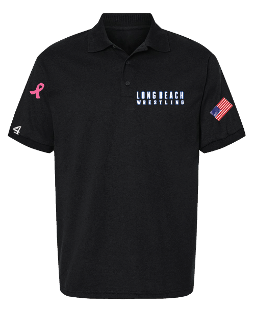 LB Gladiators Wrestling Cancer Awareness Embroidered and printed Youth and Adult Polos