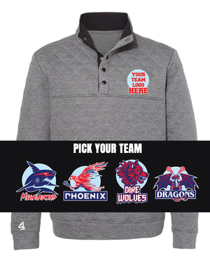 FUTURE LACROSSE Embroidered Quilted Half-Snap Pullover