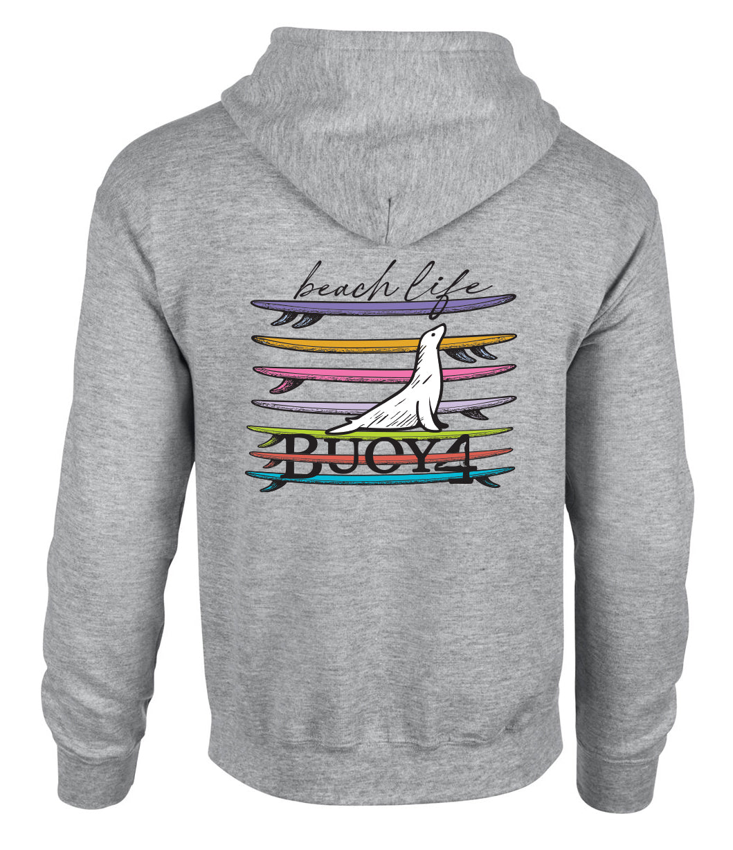 Buoy 4 Beach Life Full Zip Hoodie