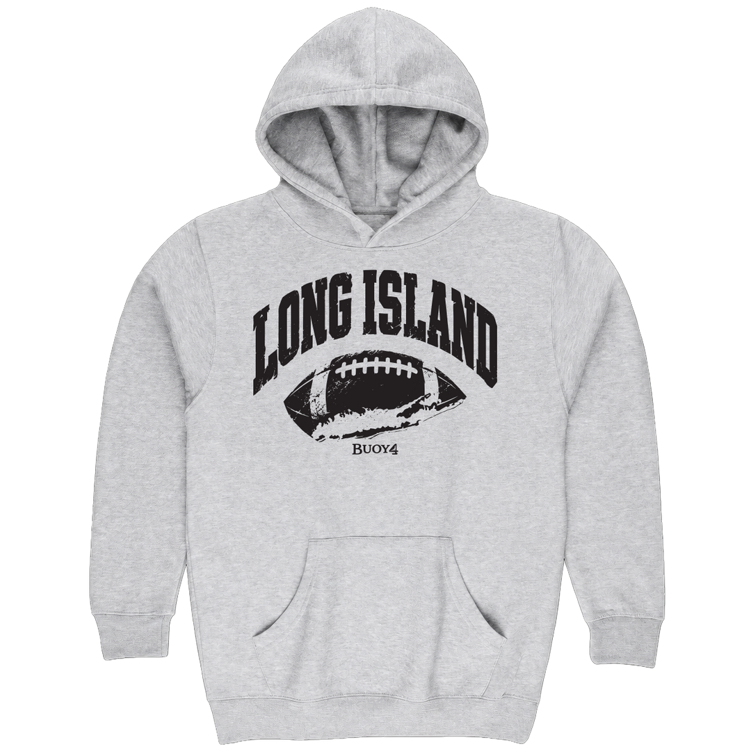 LONG ISLAND NY MAP FOOTBALL HOODIE