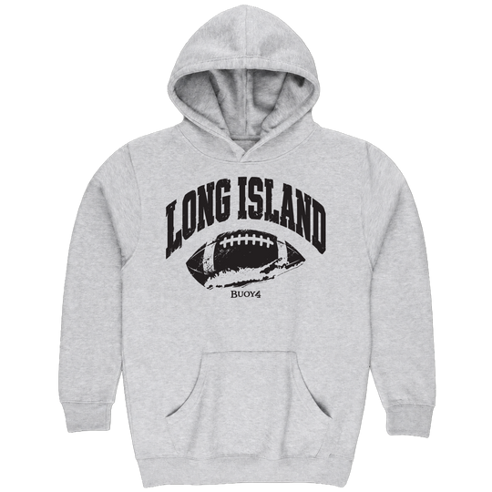 LONG ISLAND NY MAP FOOTBALL HOODIE