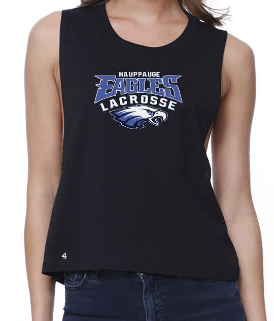 Hauppauge Eagles Lacrosse Women's Muscle Cropped Tshirt