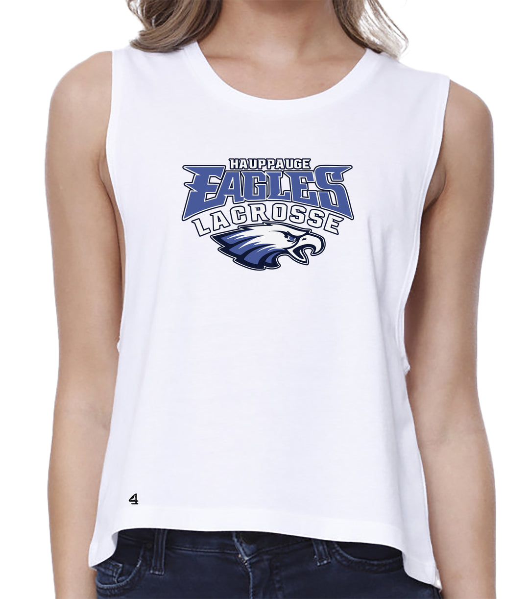 Hauppauge Eagles Lacrosse Women's Muscle Cropped Tshirt