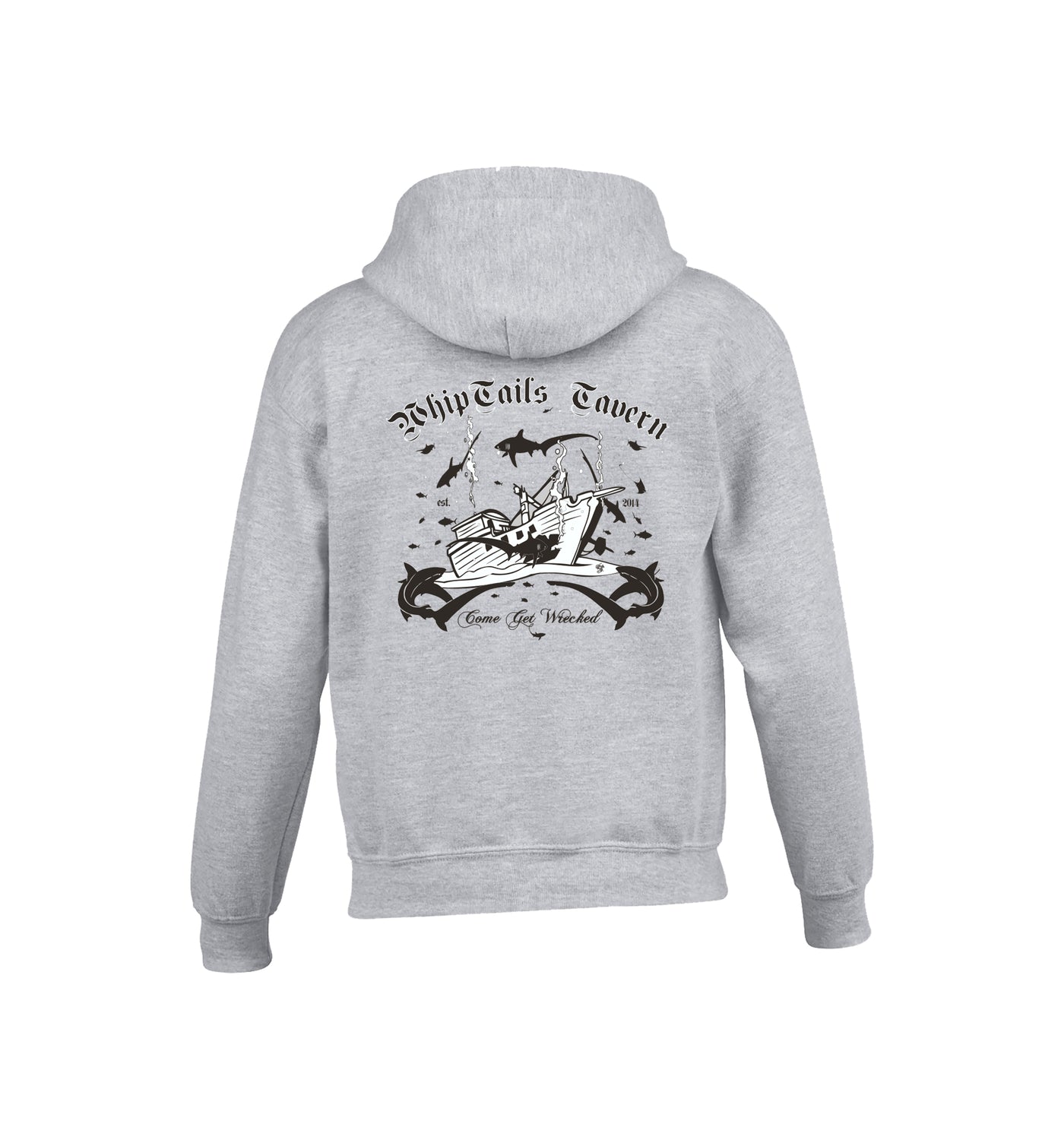 Adult Heather Gray Hoodie WhipTails Tavern