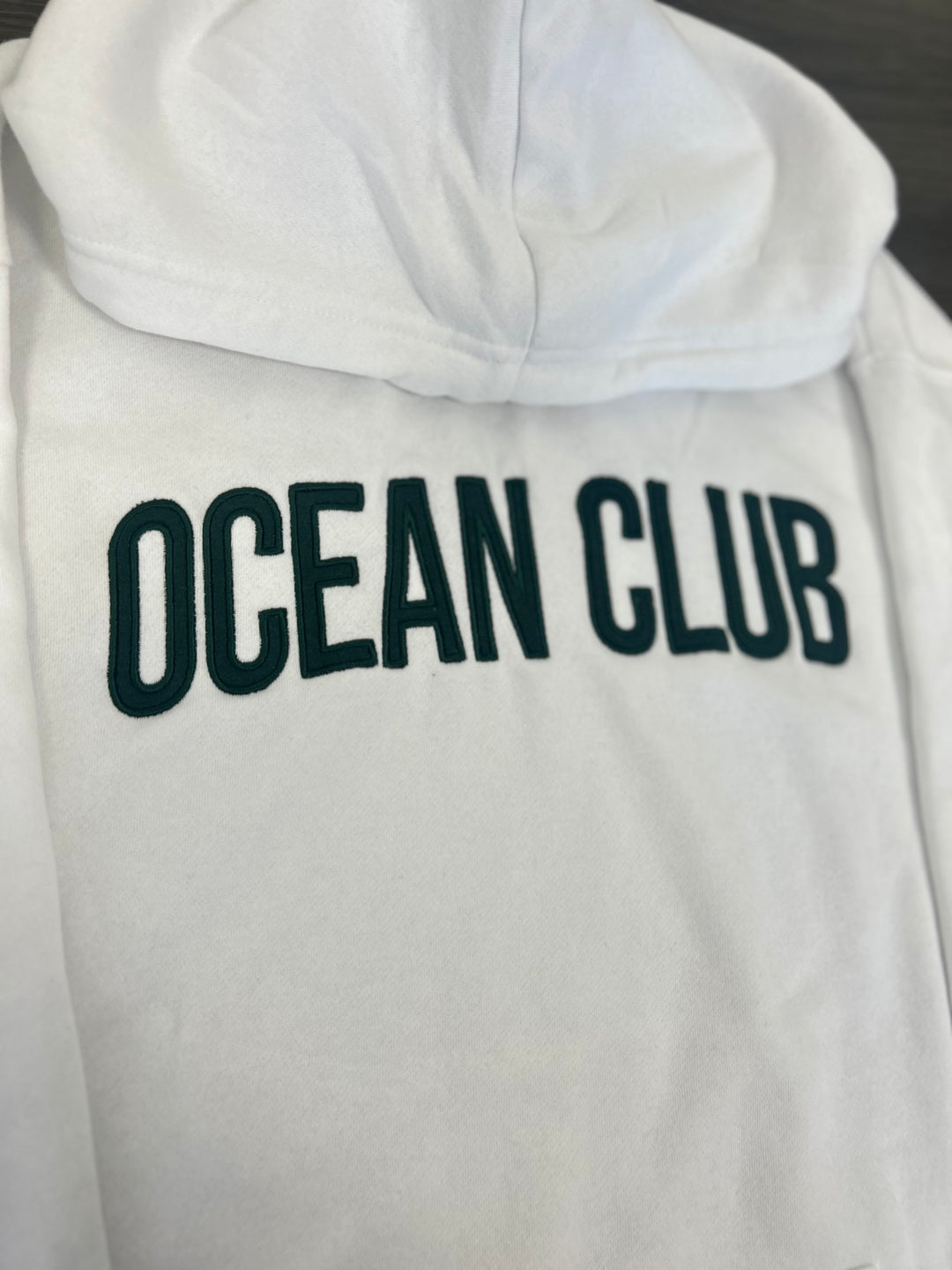 The Ocean Club solid Embroidred Applique Hoodie
