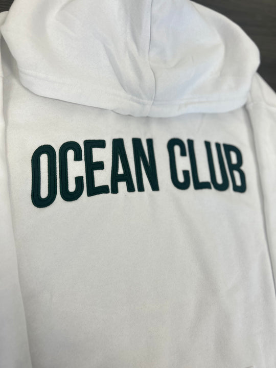 The Ocean Club solid Embroidred Applique Hoodie