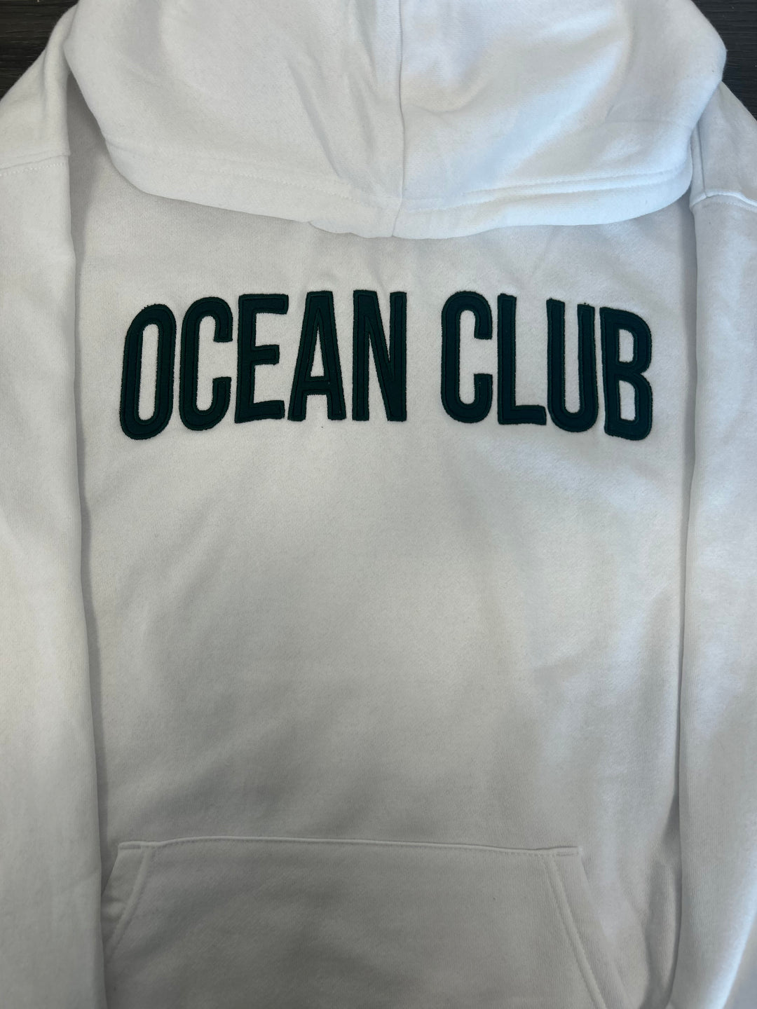 The Ocean Club solid Embroidred Applique Hoodie