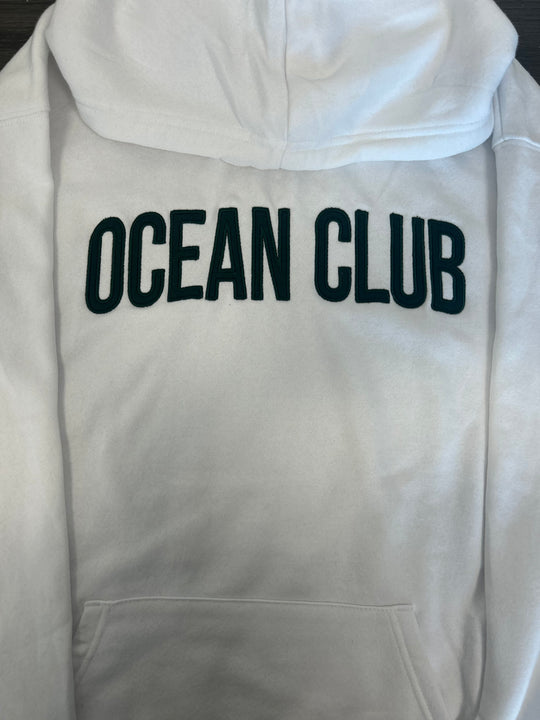 The Ocean Club solid Embroidred Applique Hoodie