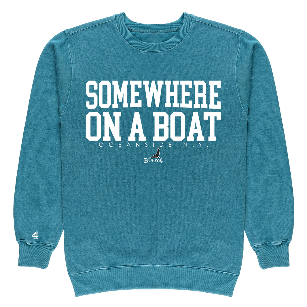 Buoy4 somewhere on a boat Vintage Crewneck