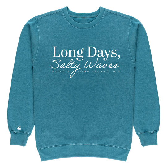 Buoy 4 Long Days Salty Waves  Vintage Crewneck
