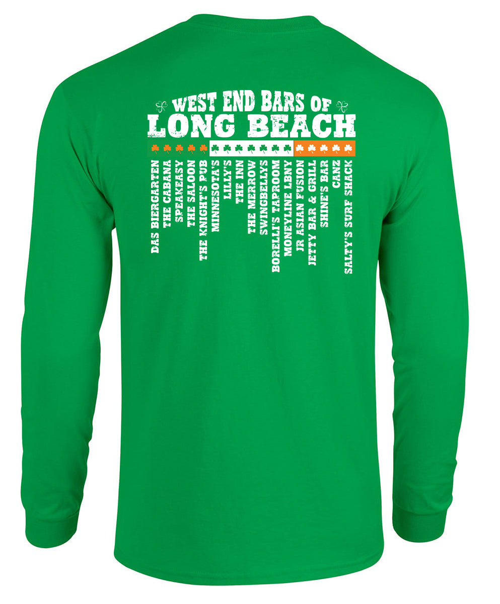 LONG BEACH IRISH DAY West End Bars of Long Beach Long Sleeve Graphic t-shirt