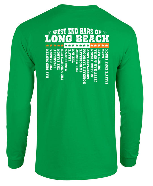 LONG BEACH IRISH DAY West End Bars of Long Beach Long Sleeve Graphic t-shirt
