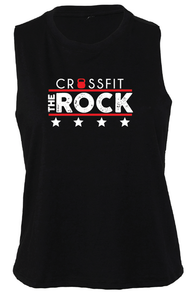 Crossfit the Rock Ladies Cropped Muscle Tank Top