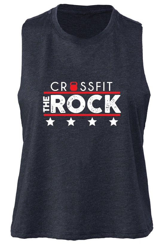 Crossfit the Rock Ladies Cropped Muscle Tank Top