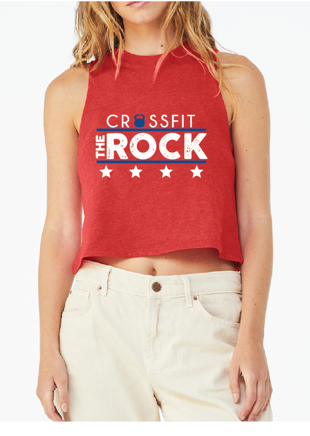 Crossfit the Rock Ladies Cropped Muscle Tank Top