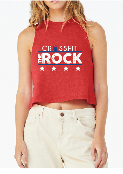 Crossfit the Rock Ladies Cropped Muscle Tank Top