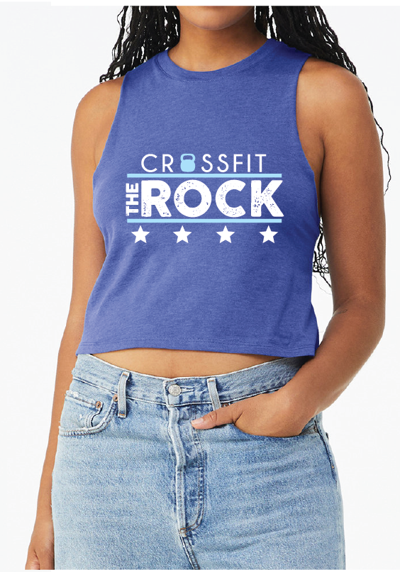 Crossfit the Rock Ladies Cropped Muscle Tank Top